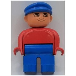 4555pb177G Duplo, man met rode top en blauwe broek gebruikt *