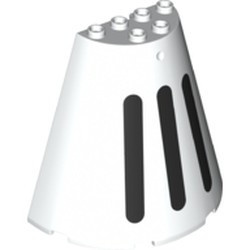 47543pb10-1 Halve kegel 8x4x6 Met drie zwarte strepen (pakketpost) wit NIEUW *5D0000