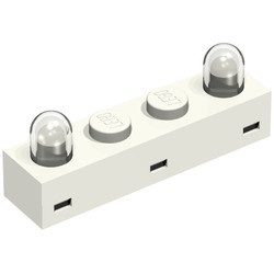 4771-1GB Steen 1x4 met 2 lampjes bovenop !! STERK VERKLEURD !! wit gebruikt *0L000