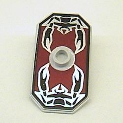 48494pb05-99G Schild- rechthoekig, rood/zwart Vladek motief (Schorpioen) grijs, zeer licht (blauwachtig) gebruikt *0L0000