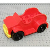 4853c01-5G DUPLO Auto 2x4, zwarte wielen en gele bumper (PAKKETPOST) rood gebruikt *