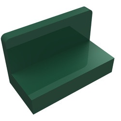 4865b-80 Paneel 1x2x1 (bankje) vlak afgeronde hoeken groen, donker NIEUW *1L419