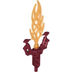50934pb01-59G Bionicle Wapen Hordika Blazer klauw met vlam rood, donker gebruikt *