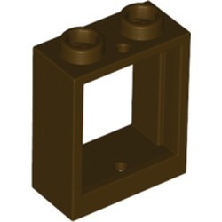 60592-120 Raam 1x2x2- vlak (NIEUWE stijl) ZONDER GLAS bruin, donker NIEUW *1L303
