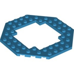 6063-153 Platte plaat achtkantig 10X10 open midden blauw, donkerazuur NIEUW *
