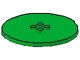 6177-38G Platte plaat 8x8 rond, 4 centrale noppen groen, licht gebruikt *5D0000