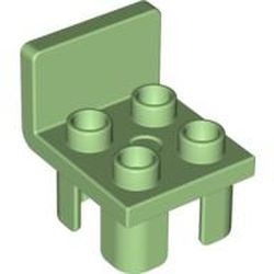 6478-37G DUPLO Stoel met 4 noppen en rechte achterkant (PAKKETPOST) groen, midden gebruikt *
