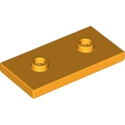 65509-110 Platte plaat 2x4 - 2 centrale noppen oranje, lichthelder NIEUW *1L348/9