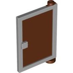 73435c04-86 Deur 1x4x5 rechts met roodbruin glas grijs, licht (blauwachtig) NIEUW *1L0000