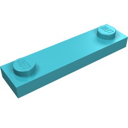 92593-156 Platte plaat 1x4 twee noppen buitenkant blauw, middenazuur NIEUW *1L328