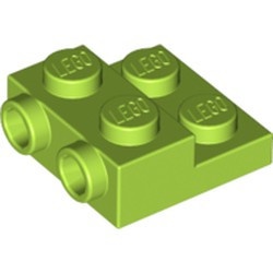 99206-34 Platte plaat 2x2x2/3 met 2 noppen zijkant lime NIEUW *1L0325