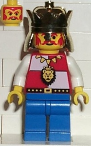 cas060aG Royal Knights - King, met blauw benen zonder Cape and Plume gebruikt *0M0000