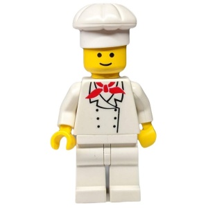 chef001G Chef - Koksmuts, standaard smile, witte benen gebruikt *0M0000