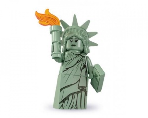 col06-4 Lady Liberty met voet, fakkel en tegen met inscriptie NIEUW *0M0000