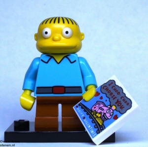 colsim-10 Ralph Wiggum met tegel HAPPY VALENTINES en standaard NIEUW *0M0000