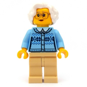 cty0660 Oma, wit haar, crème benen en bril NIEUW *0M0000