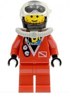 div014G Divers - rode diver 1, black helm, rode benen gebruikt *0M0000