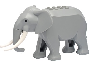 elephant2c02-86 Olifant tyoe 2 korte slagtanden grijs, licht (blauwachtig) NIEUW *0D000