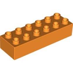 HU4199-4 COMPATIBEL met DUPLO steen 2x6 (Hubelino) oranje NIEUW *
