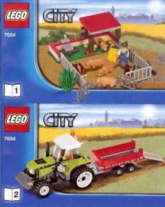 INS7684 7684 BOUWBESCHRIJVING- Pig Garm & Tractor (2 boekjes) gebruikt *