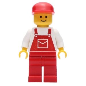 ovr008G Overalls rode met Pocket - rode benen, rode Cap gebruikt *0M0000