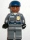 spd029 Security Guard, Dark Bluish Gray Shirt w/Badge and Radio, Dark Bluish Gray benen NIEUW *0M0000