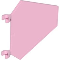 x1435-50 Vlag 5x6 6 hoeken transparant, donkerroze NIEUW *0L0000