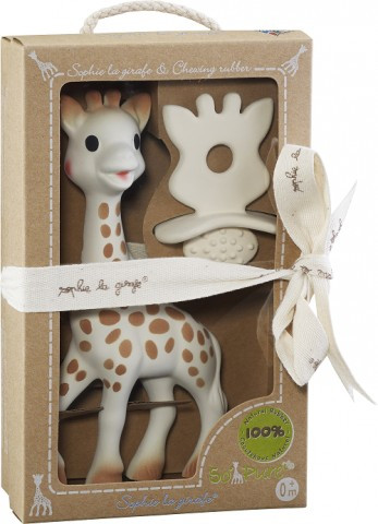 Set Girafa Sophie si figurina din cauciuc pentru rontait So Pure"