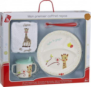 Vulli 'Primul meu set pentru masa' melamina Girafa Sophie & Kiwi cutie cadou