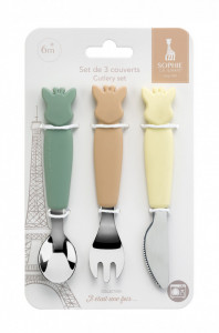 Vulli Set 3 tacamuri maner silicon Girafa Sophie