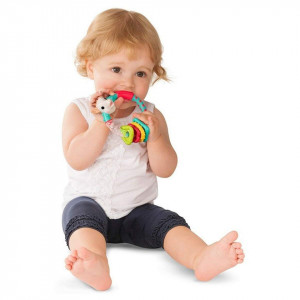 Zornaitoare multi-texturata Girafa Sophie, multicolora