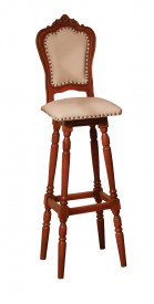 Scaun bar cu spatar, din lemn masiv, sculptat, elegant SSA-21
