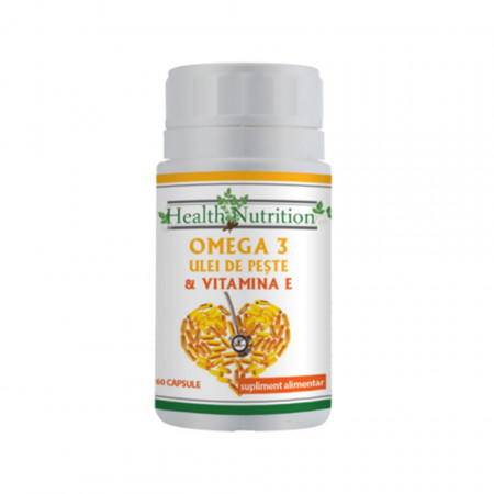 Omega 3 ulei de peste 500 mg + Vitamina E 5mg, 60 capsule moi