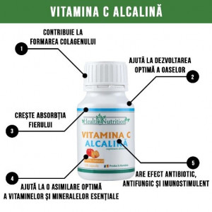 Vitamina C alcalină 120 capsule