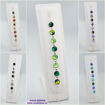 Bratara cu cristale SWAROVSKI ELEMENTS - Mix Green