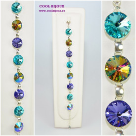 Bratara cu cristale SWAROVSKI ELEMENTS - Mix Green