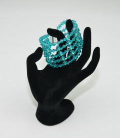 Bratara 5 randuri cu cristale SWAROVSKI ELEMENTS - Blue Zircon