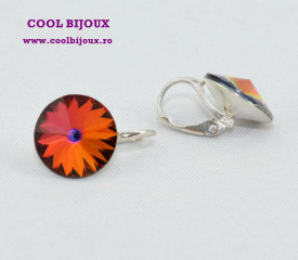 Cercei cu cristale SWAROVSKI ELEMENTS - Amethyst