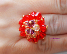 Set bijuterii cu cristale SWAROVSKI ELEMENTS - siam & golden