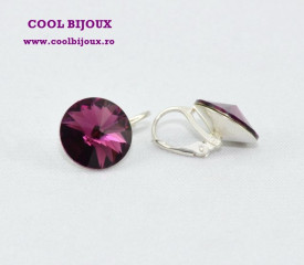 Cercei cu cristale SWAROVSKI ELEMENTS - Amethyst