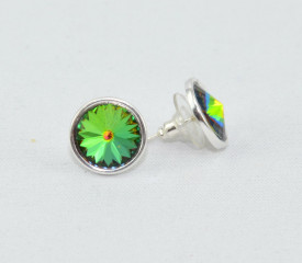 Cercei surub cu cristale SWAROVSKI ELEMENTS - Olivine