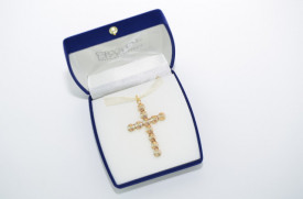 Rivoli Cross Pendant - Fancy Multi Setting - Black Diamond