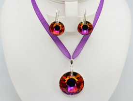 Set bijuterii argint cu cristale SWAROVSKI ELEMENTS - Sun Volcano