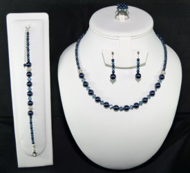 Set bijuterii cu cristale si perle SWAROVSKI ELEMENTS - cream pearl