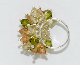 Inel cu cristale biconice - 6mm - Mix pastel