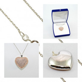Pave Heart Pendant - Light Siam/Siam