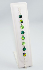 Set bijuterii argint cu 3 cristale SWAROVSKI ELEMENTS - Mix Green