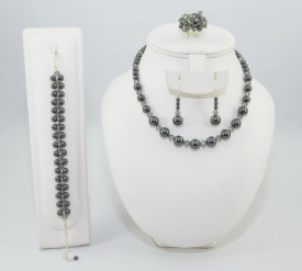Set bijuterii cu cristale si perle SWAROVSKI ELEMENTS - cream pearl