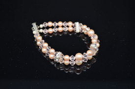 Bratara 2 randuri cu cristale si perle SWAROVSKI ELEMENTS