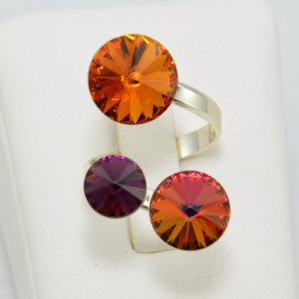 Set bijuterii argint cu cristale SWAROVSKI ELEMENTS - Sun Volcano